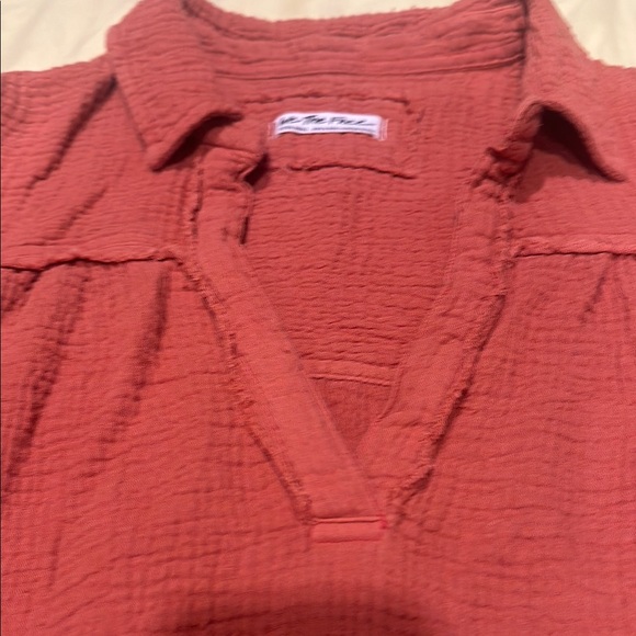 We The Free burnt orange Textured linen like cropped top - Picture 4 of 7